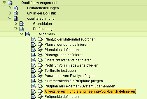 QM Workbench Customizing